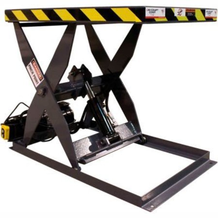 OMNI METALCRAFT Omni Metalcraft Hydraulic Scissor Lift Table Hand Operated 1500 Lb Cap. SLHL-10-35-1500-24-48-110/HP